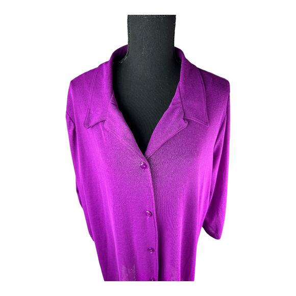 Always for Me magenta swimsuit cover up button front semi-sheer size 1X - Picture 3 of 5